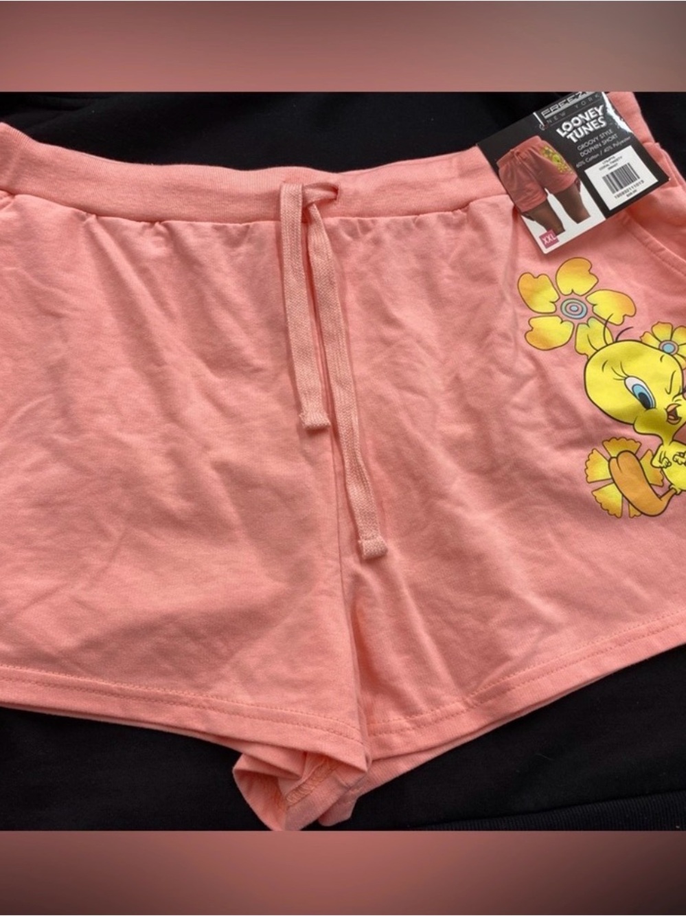 New Looney Tunes Tweety Coral SweatShorts XXL Groovy Freeze